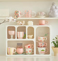 Wall Mounted Storage Cabinet, Floating Wall Shelf with 5 Compartments Open Storage Rack Freestanding Storage Organizer White for Kitchen Study Room Living Room Bathroom