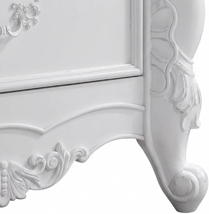 Furnifact White Nightstand with Single Drawer, Sturdy Wood Construction, Smooth White Finish, Compact Design for Bedroom Storage and Organization