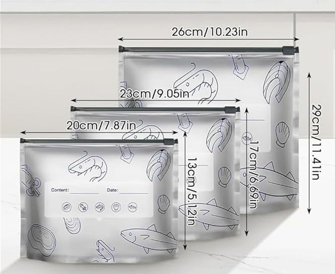 30PCS Reusable Aluminum Foil Sealable Storage Bags, Vacuum Zipper Pouches, Stand Up Foil Sealable Bags with Label and Zip Lock (Mixed 3-Size)