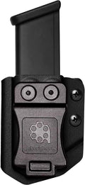 Amberide Universal IWB/OWB Kydex Mag Carrier for 9mm / .40 & .45 ACP Magazines, Single and Double Stack, Adjustable Retention, Ambidextrous, Fits 1.5" Belt, Made in USA