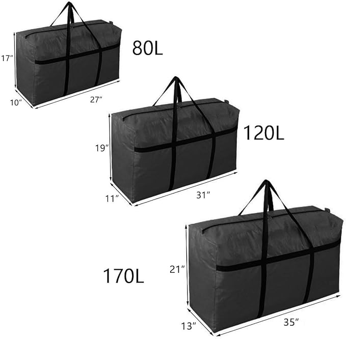 Extra-large Tarp Storage Bag (Black, 21Gal/80L)