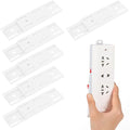 Giantree 6 Pack Self Adhesive Power Strip Holder, Power Strip Holder Desktop Mobile Punch Free Socket Holder, Desktop Socket Fixer for Kitchen Home Office and Cable Management(White)