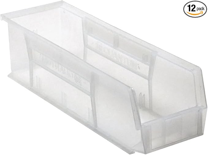 Quantum Storage QUS238 Ultra Stack and Hang Bins - 18" x 5-1/2" x 5" - 12 Pack