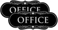 All Quality Designer Office Sign | Easy Installation - Black/Silver - Small (2 Pack)