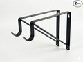 QCAA Heavy Duty Non-Adjustable Shelf Rod Bracket, 12.6" x 10.5", Powder Coated Black, Made in Taiwan, 2 Pack