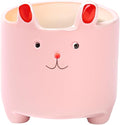 Ceramic Pink Cute Cat Shaped Pen Pencil Holder for Desk Decoration Accessories Cat Decor Makeup Brush Pen Cups Succulent Plant Pot Office School Ideal Gifts for Women, Mom or Birthdays