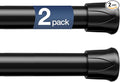 Spring Tension Curtain Rods 28-48 Inch Black 2 Pack | No-drill & tool-free setup. Fits windows, kitchens, doorways. Rust-resistant, great for light curtains.