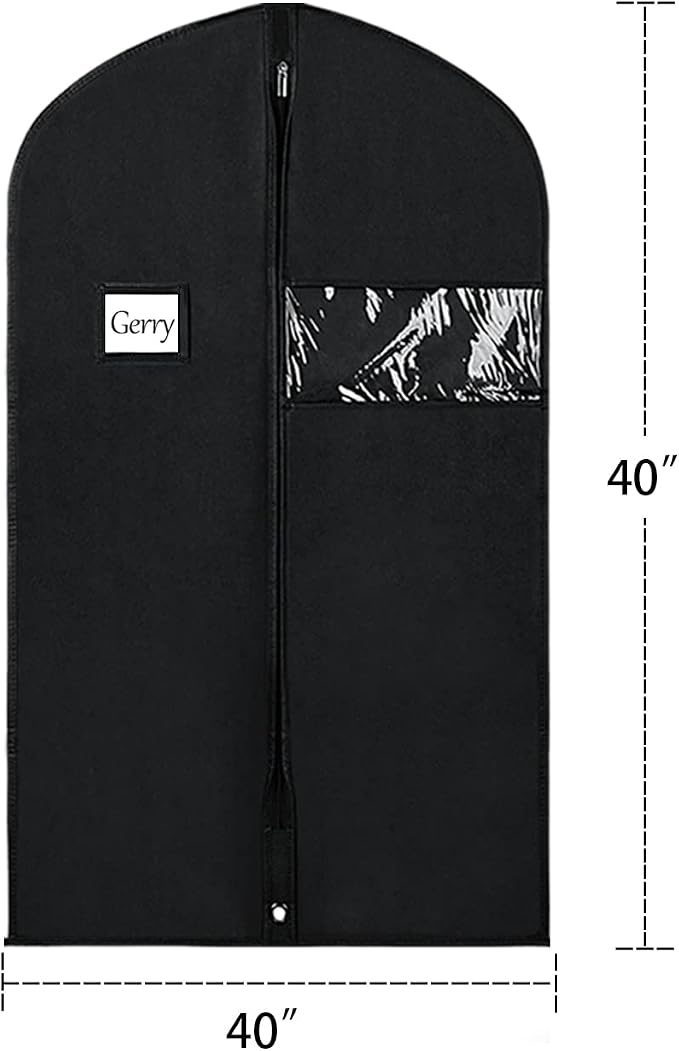 Univivi 16 Pack Suit Bags Garment Bag for Men Storage 40-inch Clothes Cover with Clear Window and ID Card Holder for Suit Jacket, Skirt, Shirt and Coat