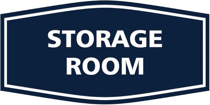 Signs ByLITA Fancy Storage Room Sign (Navy Blue/White) - Medium 2 Pack