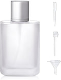 100ml/3.4 Oz Frosted Glass Spray Bottle Perfume Atomizer,Refillable Perfume Spray Bottle Perfume Bottles Empty with 3 Kinds of Perfume Dispenser (Frosted Glass 100ml)