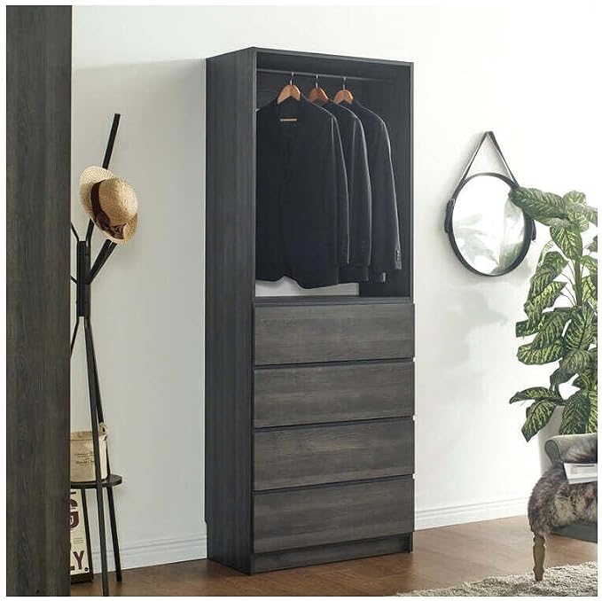 Maykoosh Closet System Organizer - Customizable Walk-in Wardrobe Storage Black/Model D 1 Closet