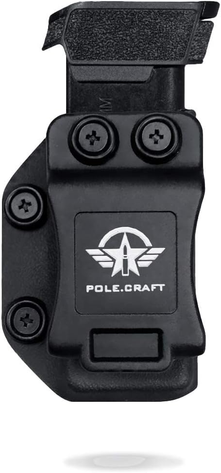 POLE.CRAFT IWB/OWB Magazine Holster Kydex - Mag Carrier Fits: 9mm .40 Double Stack / 9mm .40 Single Stack - P365 1911 Glock 19 19X 17 26 27 28 43 22 23 25 26 27 31 32 33 34 35 37 38 Glock43X .. Mag