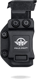 POLE.CRAFT IWB/OWB Magazine Holster Kydex - Mag Carrier Fits: 9mm .40 Double Stack / 9mm .40 Single Stack - P365 1911 Glock 19 19X 17 26 27 28 43 22 23 25 26 27 31 32 33 34 35 37 38 Glock43X .. Mag