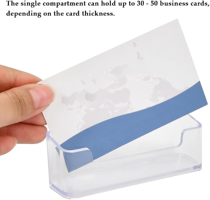 TIMESETL 18Pack Business Card Holder for Desk, Clear Acrylic Office Business Card Holder Display Plastic Business Card Stand Acrylic Desktop Business Card Holders for Exhibition, Home & Office