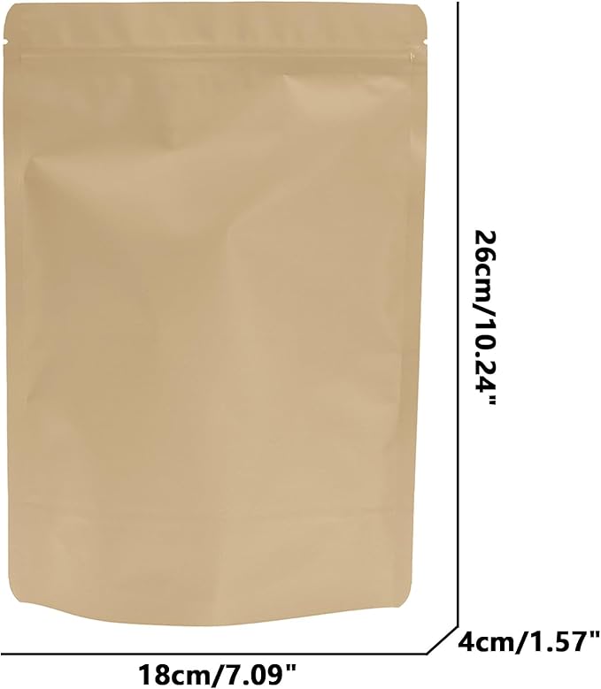 50PCS Smell Proof Resealable Pouch Bags,ULIFESTAR Aluminum Foil Flat Food Storage Bag,Sealable Pcsaging Zipper Pouches with Tear Notches for Pcsaging Lipgloss,Jewelry,etc(18*26cm/7.09*10.24",Gold)