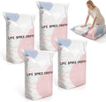 No-Pump Vacuum Storage Bags, Cube Compression Space Saver Bags, Upgrade Large Storage Compression Bags Press & Seal, For Clothes,Bedding Comforters, Blankets (4PCS, Large)