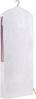 Hayden Hill Luxury Organic Cotton Garment Bag for Hanging Clothes Long 58" | Full Length Breathable Dress Bag, Moth Proof Hanging Storage Bag, For Closet Storage, Certified Carbon Neutral, White
