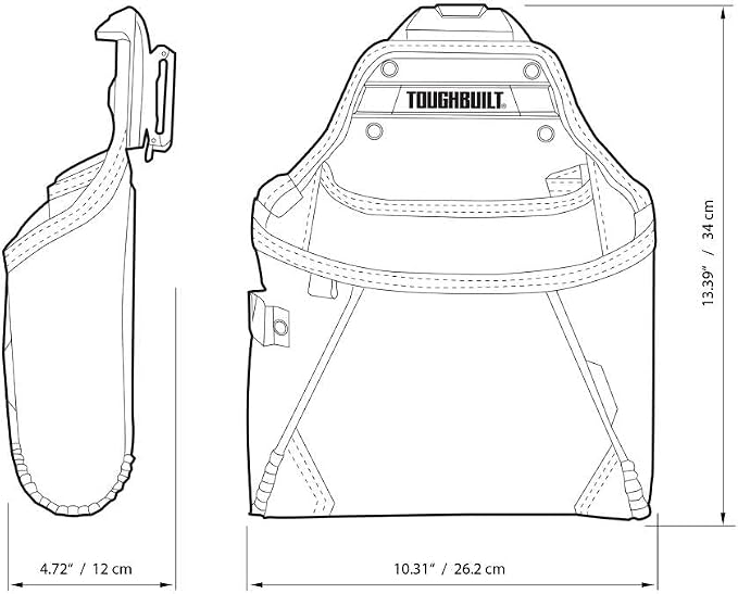 ToughBuilt ClipTech Series - Utility Pouch, Heavy-Duty Tool Pouch with Multiple Pockets, Secure Attachment & Storage for Jobsite Use