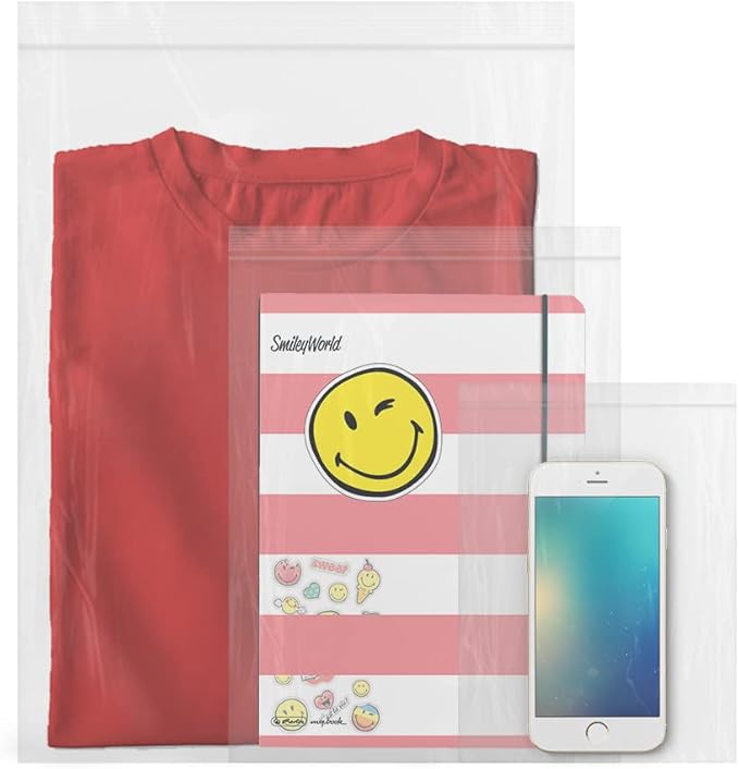 Transparent Plastic Airtight Seal Bags Ideal for Freezing Food, Document Storage, Reusable and Preserving Bags - Ofitury (300 Bags, 160 x 220 mm)