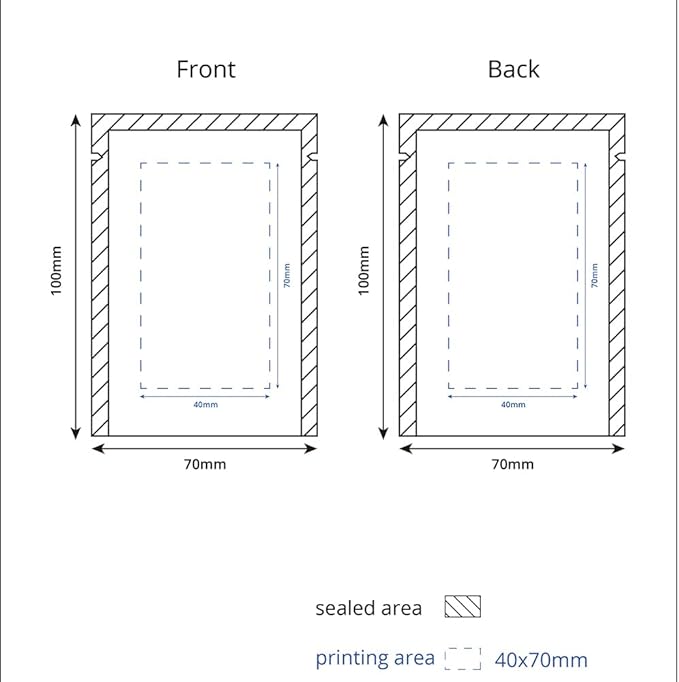 100PCS Customized Resealable Sample Bag Foil Packaging Bag Smell-proof Heat Seal Pouch for Small Business (Blue Glossy, 7 * 10CM/2.8"*3.9")