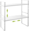 Across-Star Expandable Cabinet Shelf Organizer Rack, Stackable Kitchen Counter Storage Shelves Stand, Adjustable Height Pantry Shelf Spice Rack