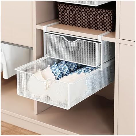 Double Layer Pull-Out Baskets for Closet Storage, Wire Mesh Organizer for Home Cabinets, Space-Saving Drawer Solution, Ideal for Kitchen & Bathroom Organization