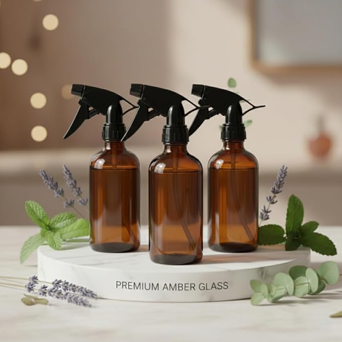 16-Oz (Pack of 1) Glass Spray Bottles | Use To Store For Essential Oils, Perfumes, Face Mist, Fragrances, Water Size, Amber Glass Spray