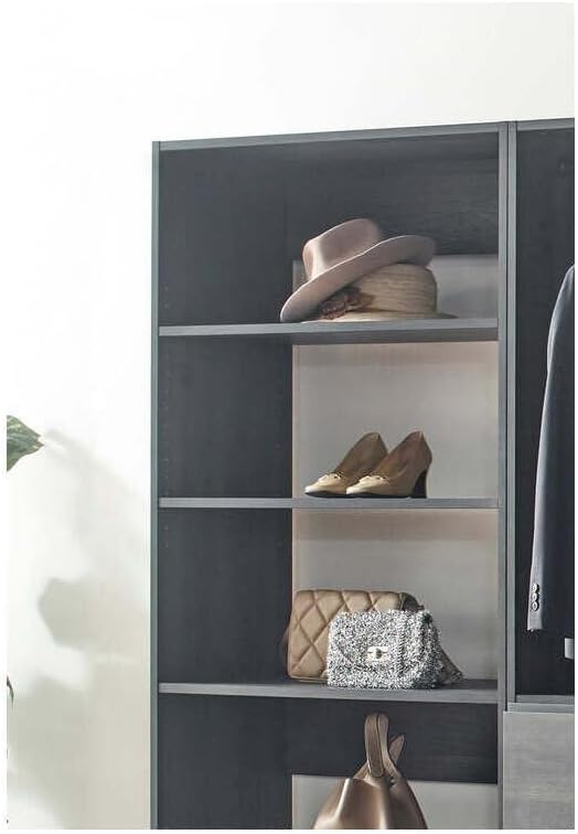 Maykoosh Closet System Organizer - Customizable Walk-in Wardrobe Storage Black/Model ECDA 4 Closet