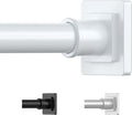 UIOSANRT White Shower Curtain Rod 31-79 Inches Non-Slip Shower Rod Tension Mounted No Drill Shower Curtain Rods Spring Tension Rod Adjustable Tension Curtain Rod for Windows Bathroom