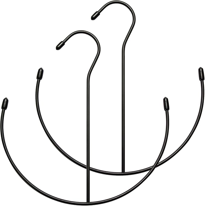 ZEDODIER Belt Hangers, Belt Rack 2 Pack Black Closet Accessories Organizers, Closet Organizer Hook Rack for Belt, Ties, Scarves, Camisoles, Hats, Bras, Shoes