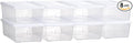 novelinks 8 Pack 6 Quart Clear Plastic Shoe Storage Bins with Lids (White) | Shoe Boxes Clear Plastic Stackable, Clear Shoe Storage Boxes, Shoe Containers, Shoe Bins, Craft Organizers and Storage