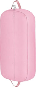 Limoomil 6" Gusseted Waterproof Garment Bag for Travel, 43" Tear Resistance Suit Bag for Men Travel for Suits, Tuxedos, Coats, Uniform. (pink, 42")