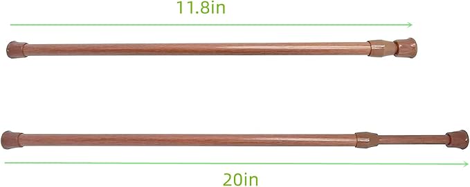 6 Pack Cupboard Bars Tension Rods 11.8-20 Inches Spring Tensions Rods Steel Adjustable Tension Curtain Rod Shower Rod Closet Rod Window Rods
