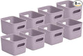 Superio Decorative Plastic Basket Open Home Storage Bins Organizer Baskets, Small, Lilac (8 Pack) Container Boxes for Organizing Closet Storage Bins for Shelves Drawer Shelf, 1.5 Liter