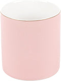 HANKOR Ceramic Pencil Holder for Desk - Cute Gold Trim Pen Aesthetic Makeup Brush Cup Holder Organizer for Desktop Storage Stationery Office Home Supplies, Pink