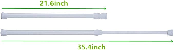 Tension Rods, 6 Pack Adjustable Spring Steel Cupboard Bars 21.6 to 35.4 Inches Tension Curtain Rod Shower Rod Closet Rod Tensions Rod Extendable Width