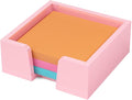 Beego Sticky Note Holder Organizer - 3x3 in Lightpink Acrylic Notepad Holder Acrylic Sticky Note Dispenser Cute Memo Holder (NO PADS) for Dorm Room Office Desk Organization