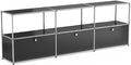 Modern Storage Cabinet Black G Versatile Free-Standing Organizer for Home Office Décor, Green (Black, G-15 D x 90" W x 29" H)