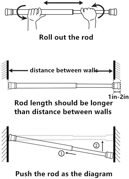 Cupboard Bars Tension Rods, 6 Pack 11.8-20 Inches Spring Tensions Rods Steel Adjustable Tension Curtain Rod Shower Rod Closet Rod Window Rods White
