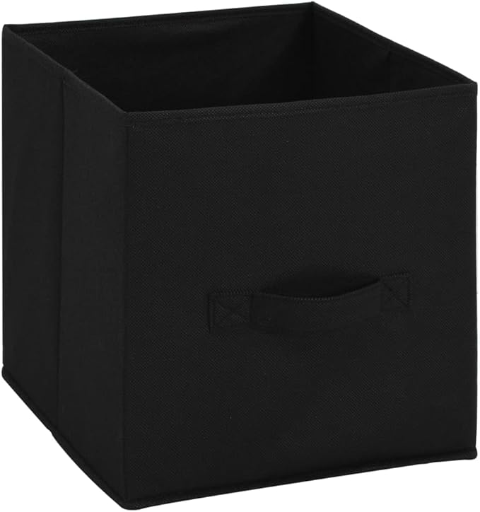 vidaXL Modern Black Storage Cabinet with 4 Fabric Baskets - 24.8"x11.8"x28" Steel Frame Sideboard - Portable and Versatile Home Décor