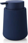 YAUKPH Striped Liquid Hand Soap Dispenser with Leak-Proof Pump for Bathroom and Kitchen Countertop 11oz Navy Blue