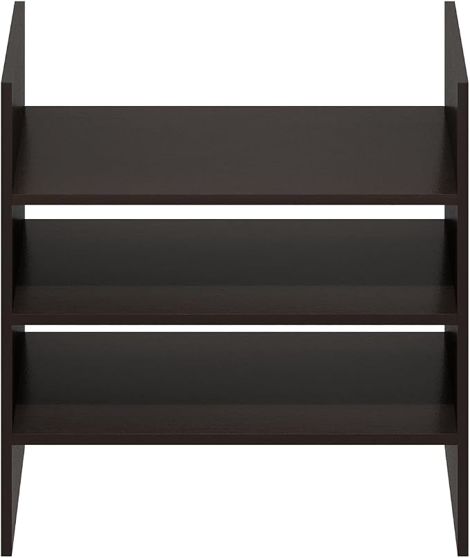 Furinno Cubicle 3-Shelf Cube Insert, Cube Organizer, Dark Oak | 13.3W x 13.4H, Fits into Furinno Extra Thick Cubes, for Organizers and Storage (Does not fit IKEA Kallax Shelving)