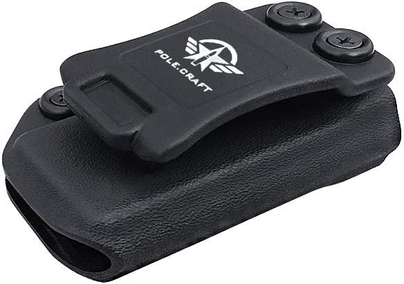 POLE.CRAFT IWB/OWB Magazine Holster Kydex - Mag Carrier Fits: 9mm .40 Double Stack / 9mm .40 Single Stack - P365 1911 Glock 19 19X 17 26 27 28 43 22 23 25 26 27 31 32 33 34 35 37 38 Glock43X .. Mag
