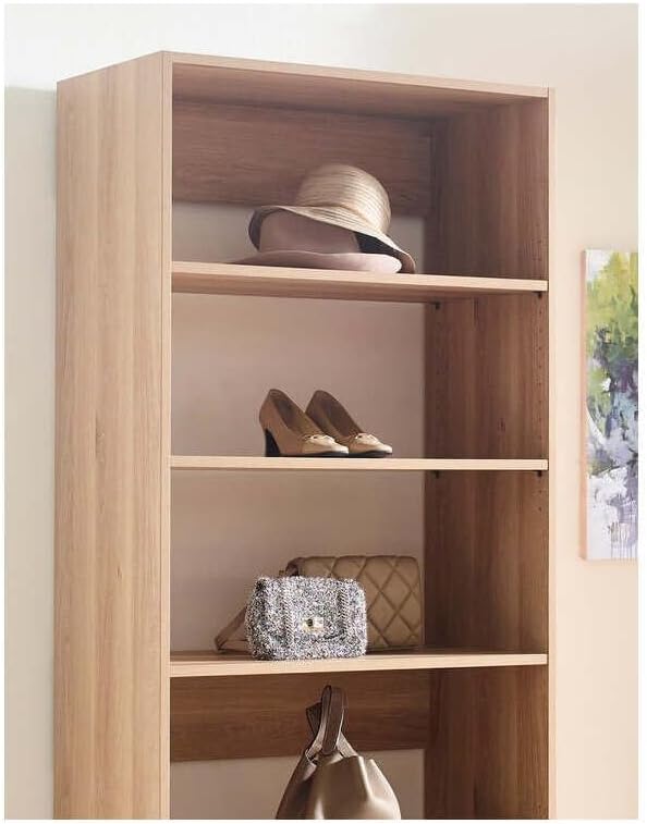 Maykoosh Closet System Organizer - Customizable Walk-in Wardrobe Storage Oak/Model E 1 Closet