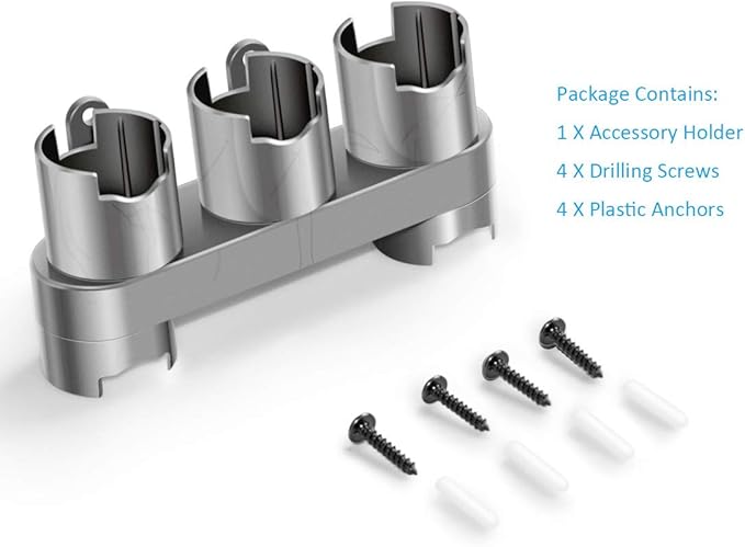 Charlux Accessory Holder Compatible with Dyson V7 V8 V10 V11 V15 Gen5 Vacuum Cleaner Attachment Holder Docking Station Wall Mount, Grey, 1 Pack