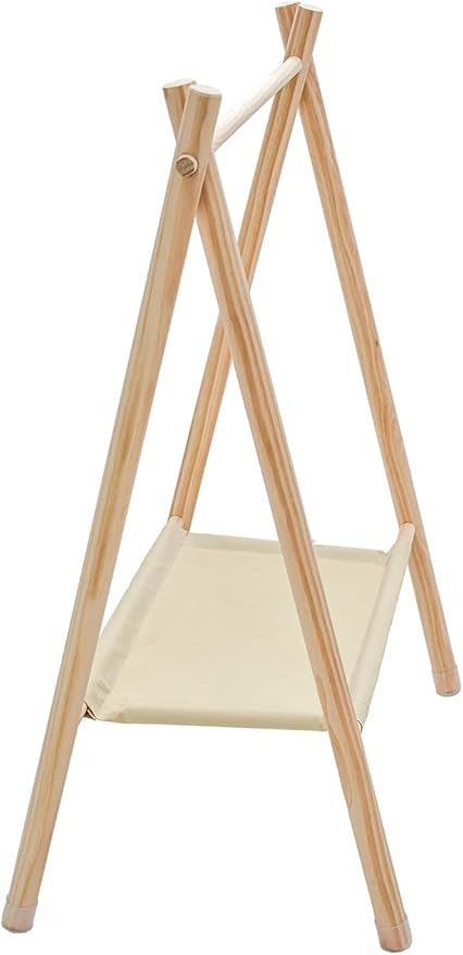 Garment Rack for Pets/Dolls/Baby, Hanger Rack, Dress up Storage, Clothes Organizer, Wooden (Beige, Medium)