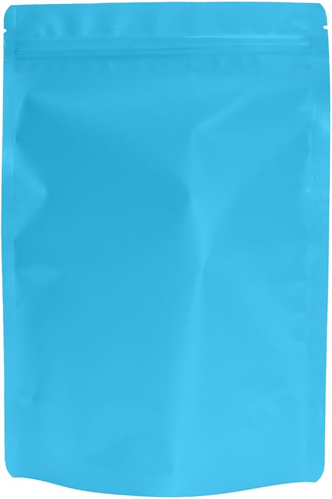 100PCS Smell Proof Resealable Pouch Bags,ULIFESTAR Aluminum Foil Flat Food Storage Bag,Sealable Pcsaging Zipper Pouches with Tear Notches for Pcsaging Lipgloss,Jewelry,etc(16 * 24cm/6.3 * 9.45",Blue)