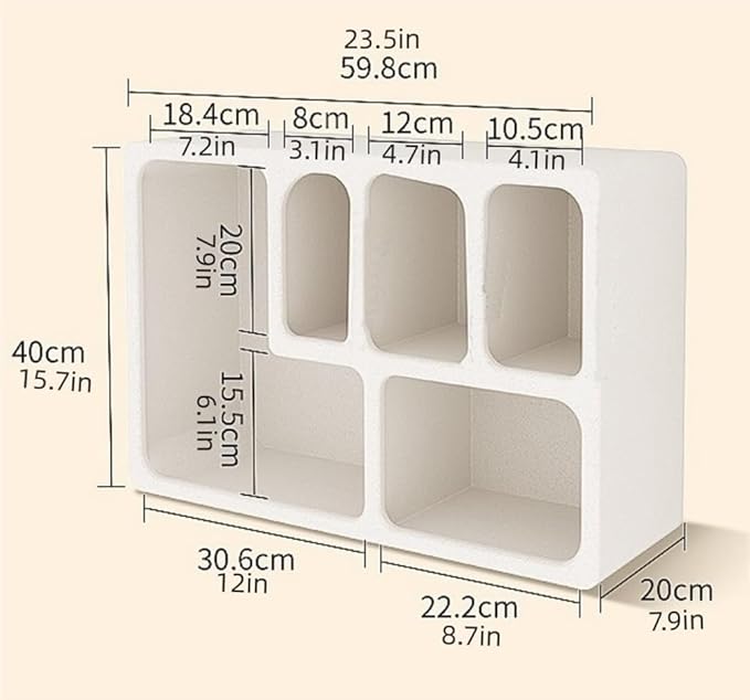 Coffee Station Organizer for Countertop Multi-Grid Storage Cabinet Simple Jewelry Rack Cup Organizer Arched Entrance Display Multi Scenario Use(2)