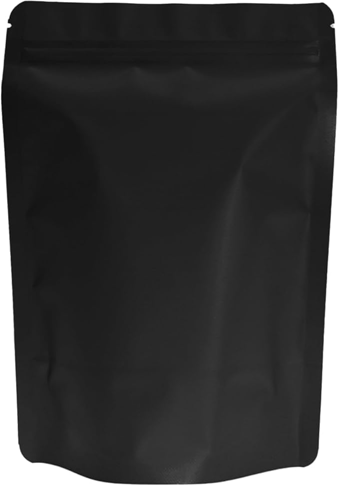 100PCS Smell Proof Resealable Pouch Bags,ULIFESTAR Aluminum Foil Flat Food Storage Bag,Sealable Pcsaging Zipper Pouches with Tear Notches for Pcsaging Lipgloss,Jewelry,etc(14*20cm/5.51*7.87",Black)