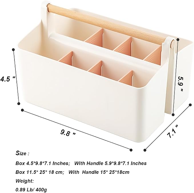 2 Pack Art Caddy Organizer Portable,Marker Box, Large Pen Holder for Desk, Art Supply Storage Bin with Adjustable Dividers for Colored Pencils,Markers,Craft Organizers (Pink Divider)